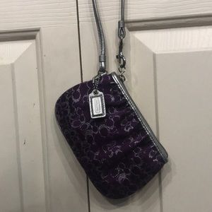 Purple Sparkle Coach Wristlet